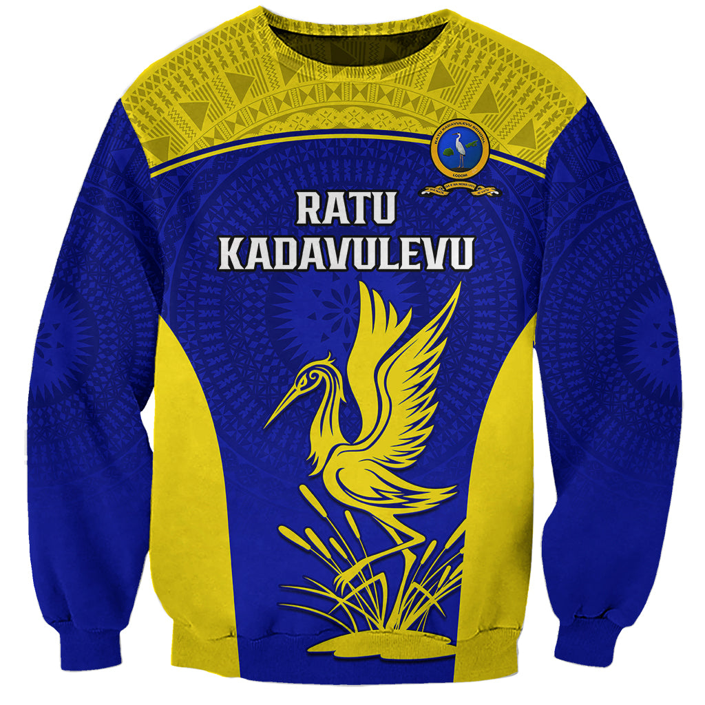 Fiji School Sweatshirt Ratu Kadavulevu Heron With Fijian Tapa LT14 Unisex Gold - Polynesian Pride