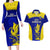 Custom Fiji School Couples Matching Long Sleeve Bodycon Dress and Hawaiian Shirt Ratu Kadavulevu Heron With Fijian Tapa LT14 Gold - Polynesian Pride