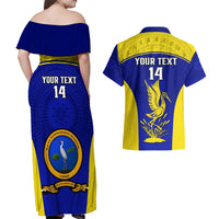 Custom Fiji School Couples Matching Off Shoulder Maxi Dress and Hawaiian Shirt Ratu Kadavulevu Heron With Fijian Tapa LT14 - Polynesian Pride