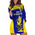 Custom Fiji School Hoodie Dress Ratu Kadavulevu Heron With Fijian Tapa LT14 Gold - Polynesian Pride