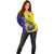 Fiji School Off Shoulder Sweater Suva Grammar Lions With Fijian Tapa LT14 - Polynesian Pride