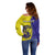 Fiji School Off Shoulder Sweater Suva Grammar Lions With Fijian Tapa LT14 - Polynesian Pride