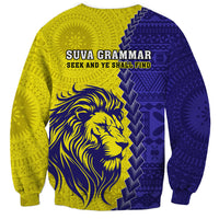 Fiji School Sweatshirt Suva Grammar Lions With Fijian Tapa LT14 - Polynesian Pride