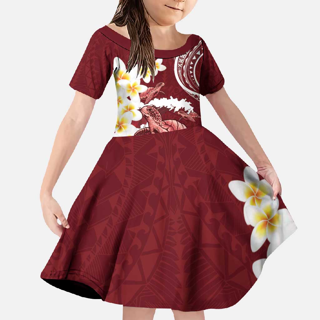 Blood Gold Polynesia Family Matching Mermaid Dress and Hawaiian Shirt Polynesian Frangipani With Sea Turtles