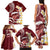 Blood Gold Polynesia Family Matching Tank Maxi Dress and Hawaiian Shirt Polynesian Frangipani With Sea Turtles