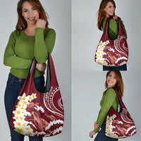 Blood Gold Polynesia Grocery Bag Polynesian Frangipani With Sea Turtles