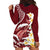 Blood Gold Polynesia Hoodie Dress Polynesian Frangipani With Sea Turtles