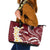 Blood Gold Polynesia Leather Tote Bag Polynesian Frangipani With Sea Turtles