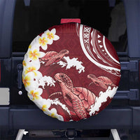Blood Gold Polynesia Spare Tire Cover Polynesian Frangipani With Sea Turtles
