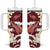 Blood Gold Polynesia Tumbler With Handle Polynesian Frangipani With Sea Turtles