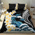 Black Polynesia Bedding Set Polynesian Frangipani With Sea Turtles