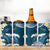 Dark Teal Polynesia 4 in 1 Can Cooler Tumbler Polynesian Frangipani With Sea Turtles