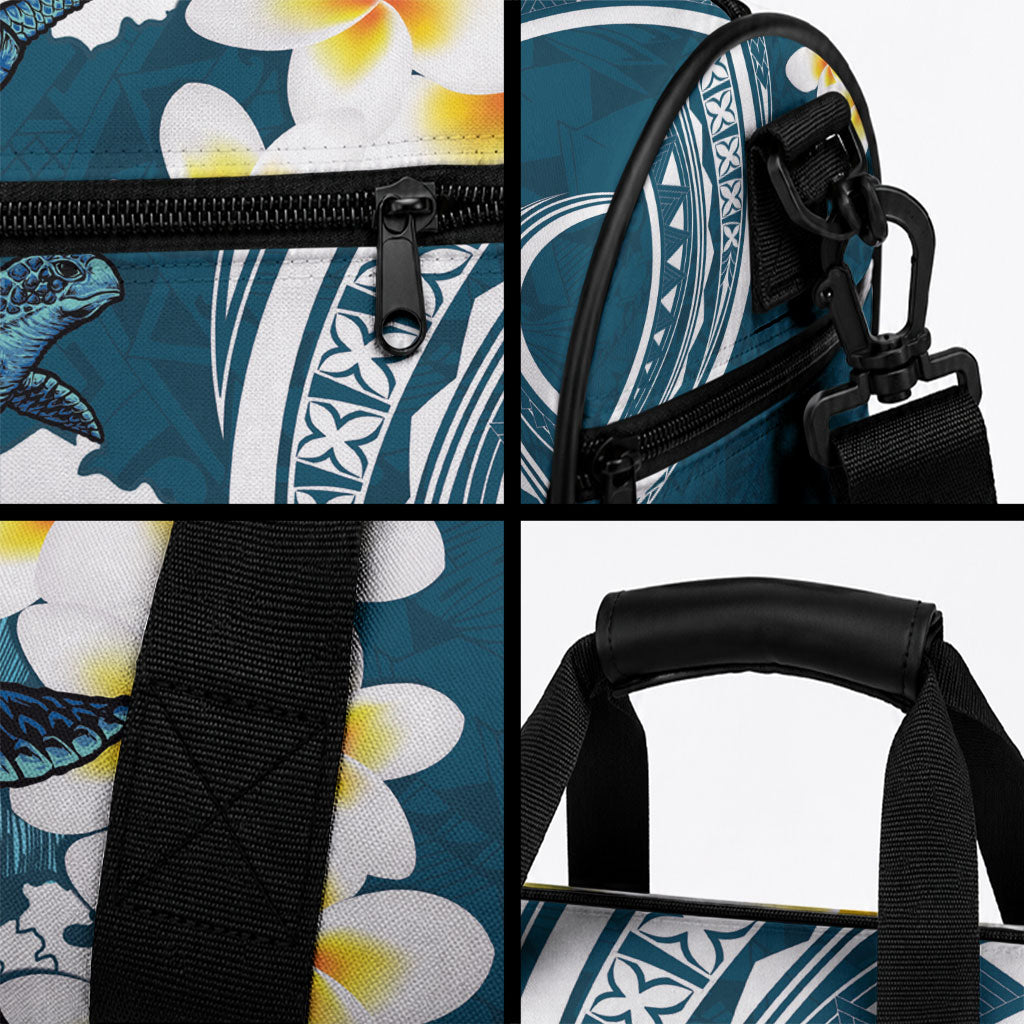 Dark Teal Polynesia Duffle Bag Polynesian Frangipani With Sea Turtles LT14 - Polynesian Pride