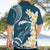 Dark Teal Polynesia Hawaiian Shirt Polynesian Frangipani With Sea Turtles