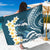 Dark Teal Polynesia Sarong Polynesian Frangipani With Sea Turtles