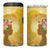 Polynesia Childhood Cancer Awareness 4 in 1 Can Cooler Tumbler Be Bold Go Gold Polynesian Art