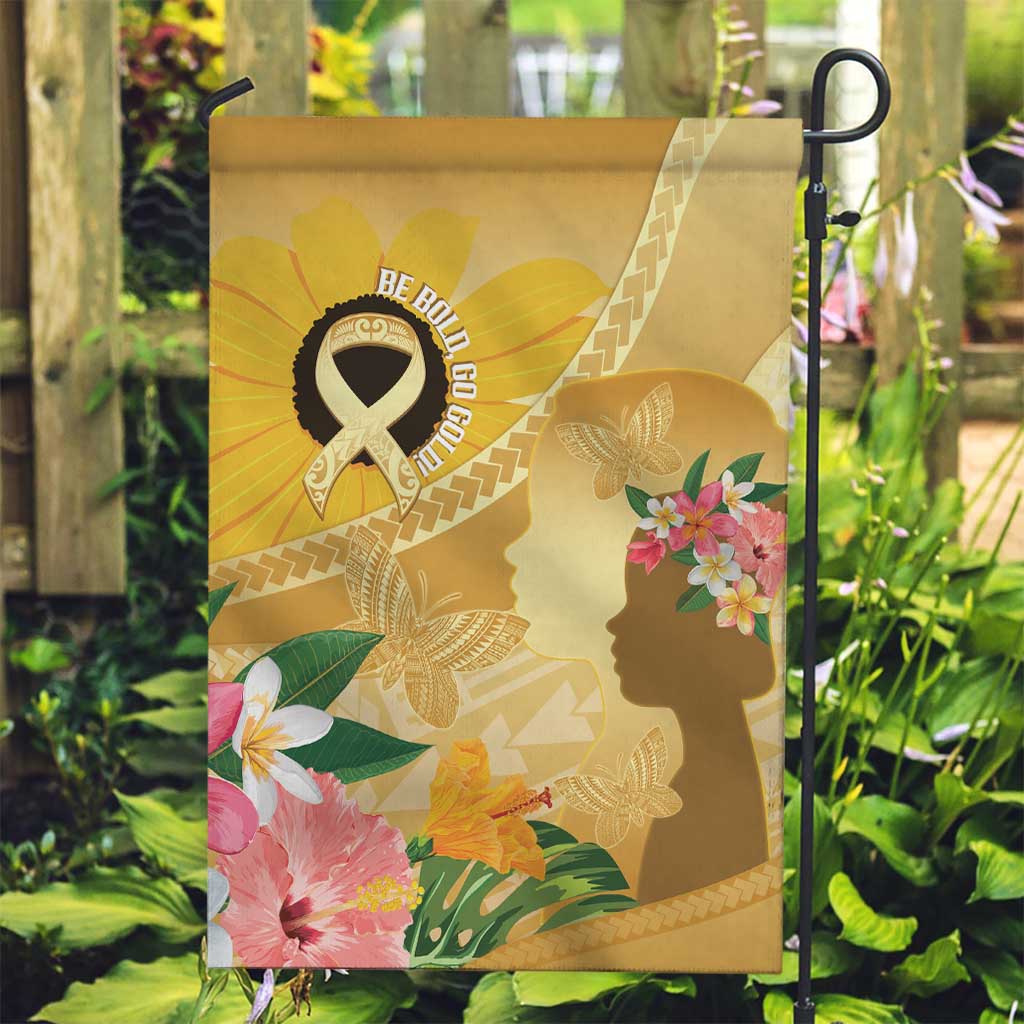 Polynesia Childhood Cancer Awareness Garden Flag Be Bold Go Gold Polynesian Art