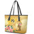 Polynesia Childhood Cancer Awareness Leather Tote Bag Be Bold Go Gold Polynesian Art