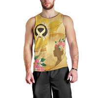Polynesia Childhood Cancer Awareness Men Tank Top Be Bold Go Gold Polynesian Art