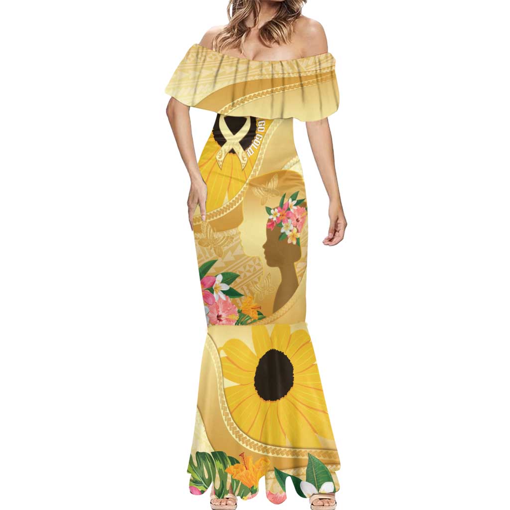 Polynesia Childhood Cancer Awareness Mermaid Dress Be Bold Go Gold Polynesian Art