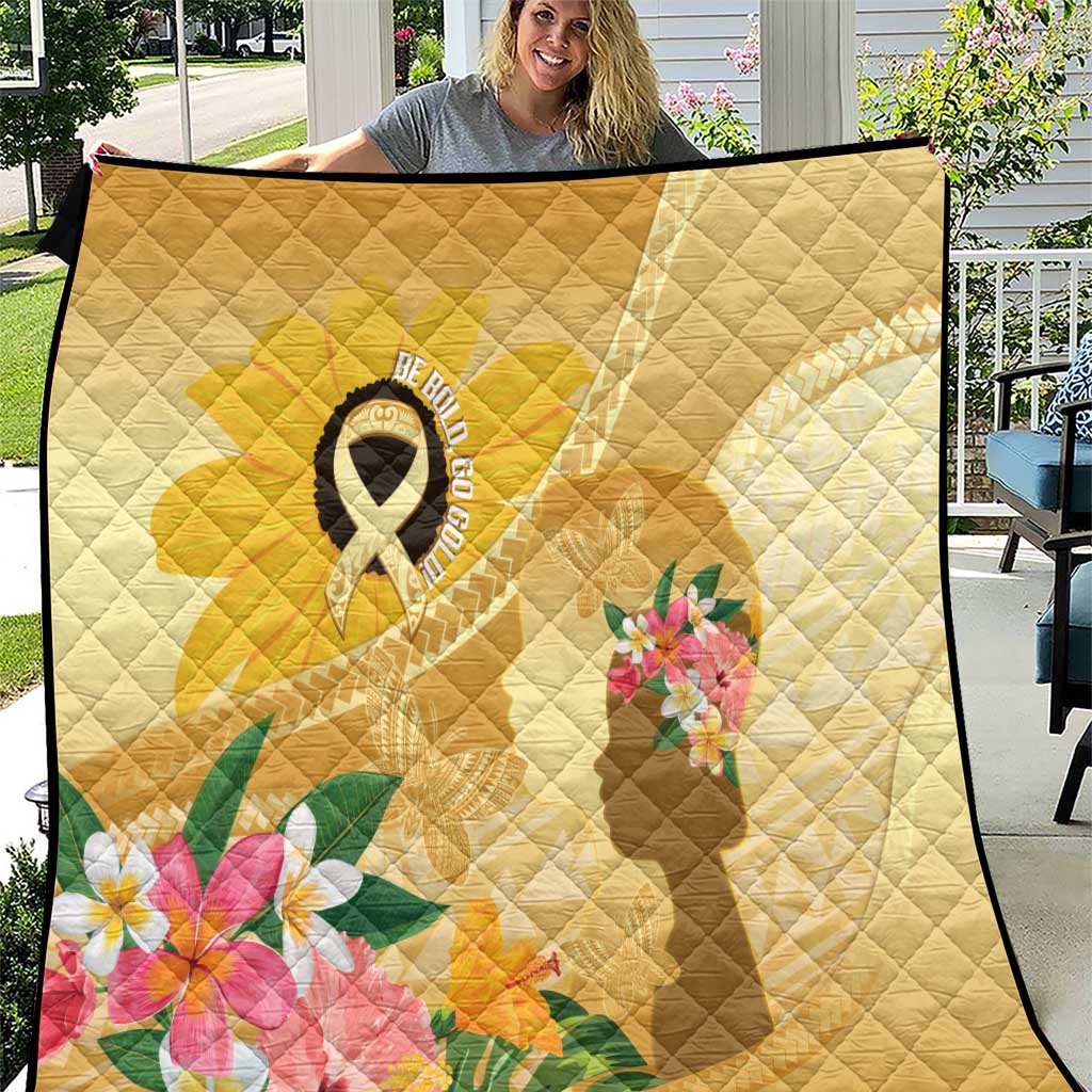 Polynesia Childhood Cancer Awareness Quilt Be Bold Go Gold Polynesian Art