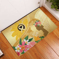Polynesia Childhood Cancer Awareness Rubber Doormat Be Bold Go Gold Polynesian Art