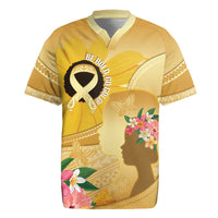 Polynesia Childhood Cancer Awareness Rugby Jersey Be Bold Go Gold Polynesian Art