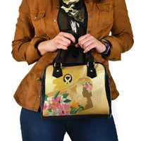 Polynesia Childhood Cancer Awareness Shoulder Handbag Be Bold Go Gold Polynesian Art