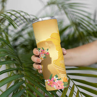 Polynesia Childhood Cancer Awareness Skinny Tumbler Be Bold Go Gold Polynesian Art