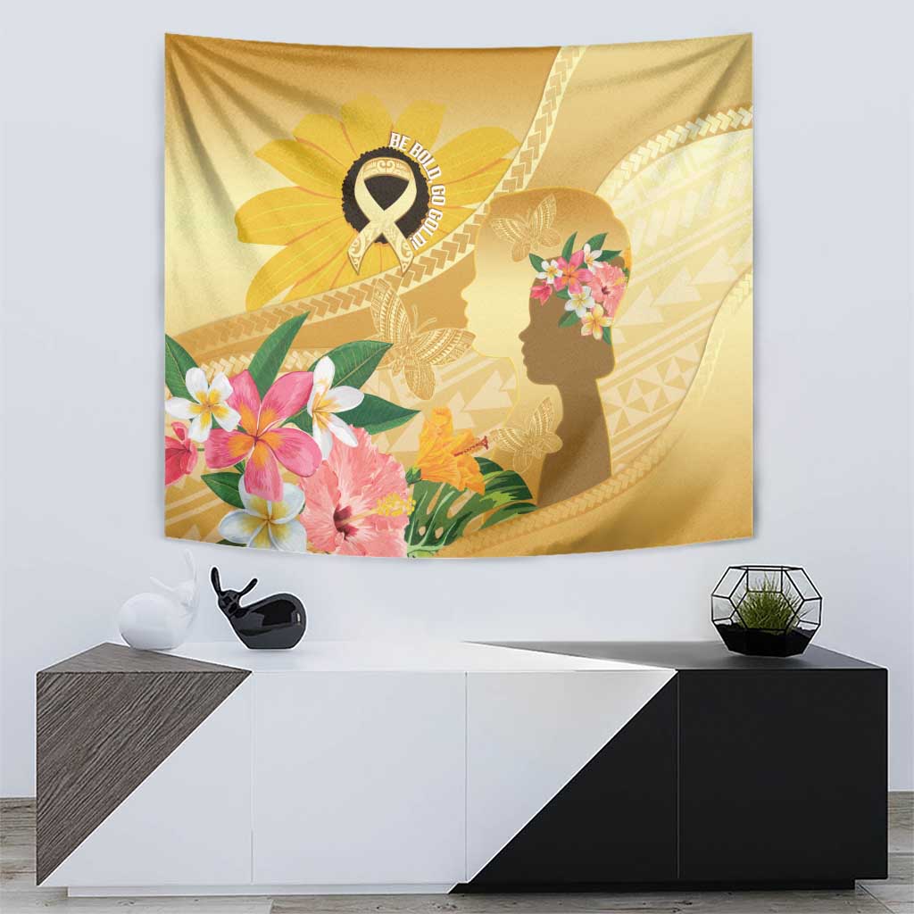 Polynesia Childhood Cancer Awareness Tapestry Be Bold Go Gold Polynesian Art
