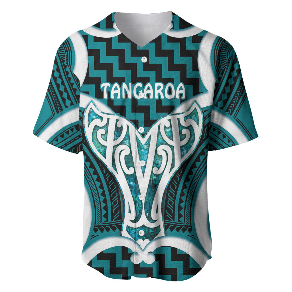 Aotearoa Atua Tangaroa Personalised Baseball Jersey God Of The Sea Maori Whale Tail Cyan LT14 Cyan - Polynesian Pride