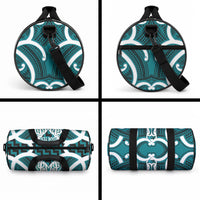Aotearoa Atua Tangaroa Personalised Duffle Bag God Of The Sea Maori Whale Tail Cyan