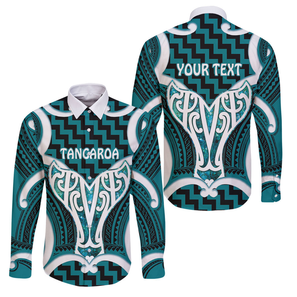Aotearoa Atua Tangaroa Personalised Family Matching Puletasi and Hawaiian Shirt God Of The Sea Maori Whale Tail Cyan