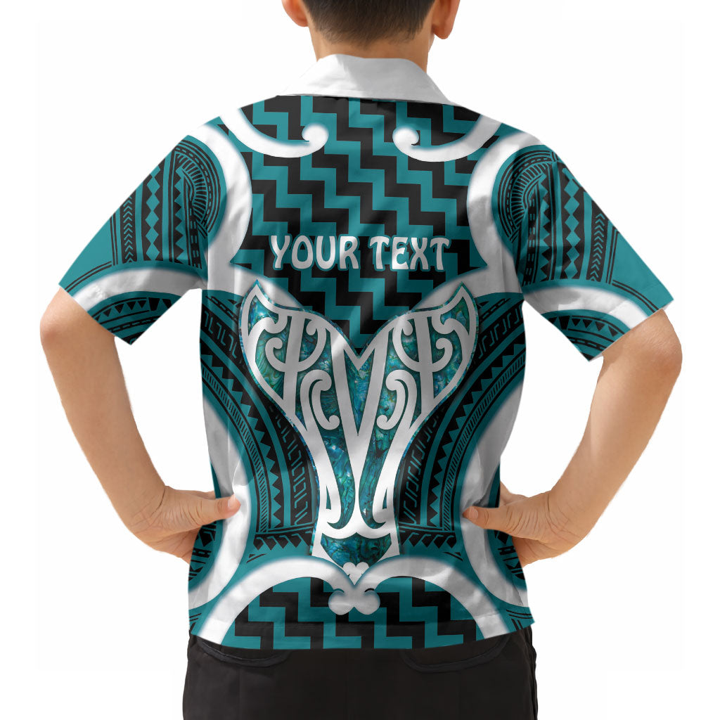 Aotearoa Atua Tangaroa Personalised Hawaiian Shirt God Of The Sea Maori Whale Tail Cyan
