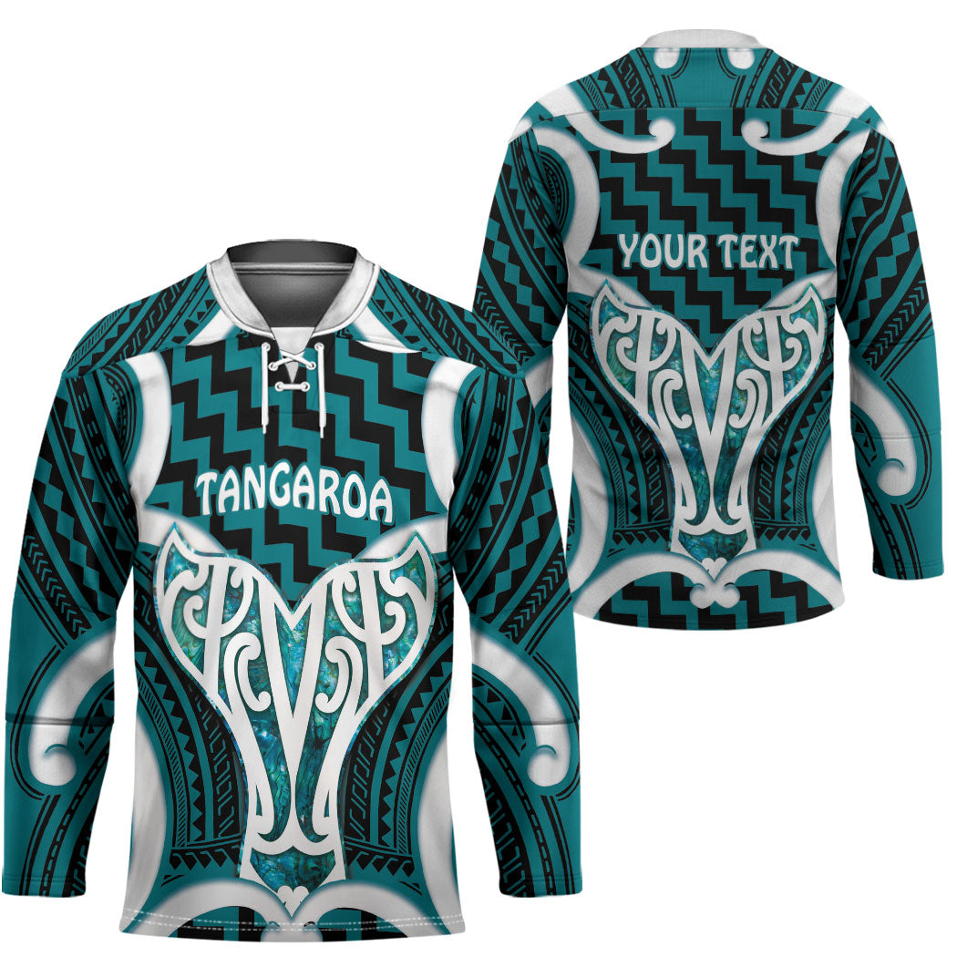 Aotearoa Atua Tangaroa Personalised Hockey Jersey God Of The Sea Maori Whale Tail Cyan