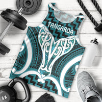 Aotearoa Atua Tangaroa Personalised Men Tank Top God Of The Sea Maori Whale Tail Cyan
