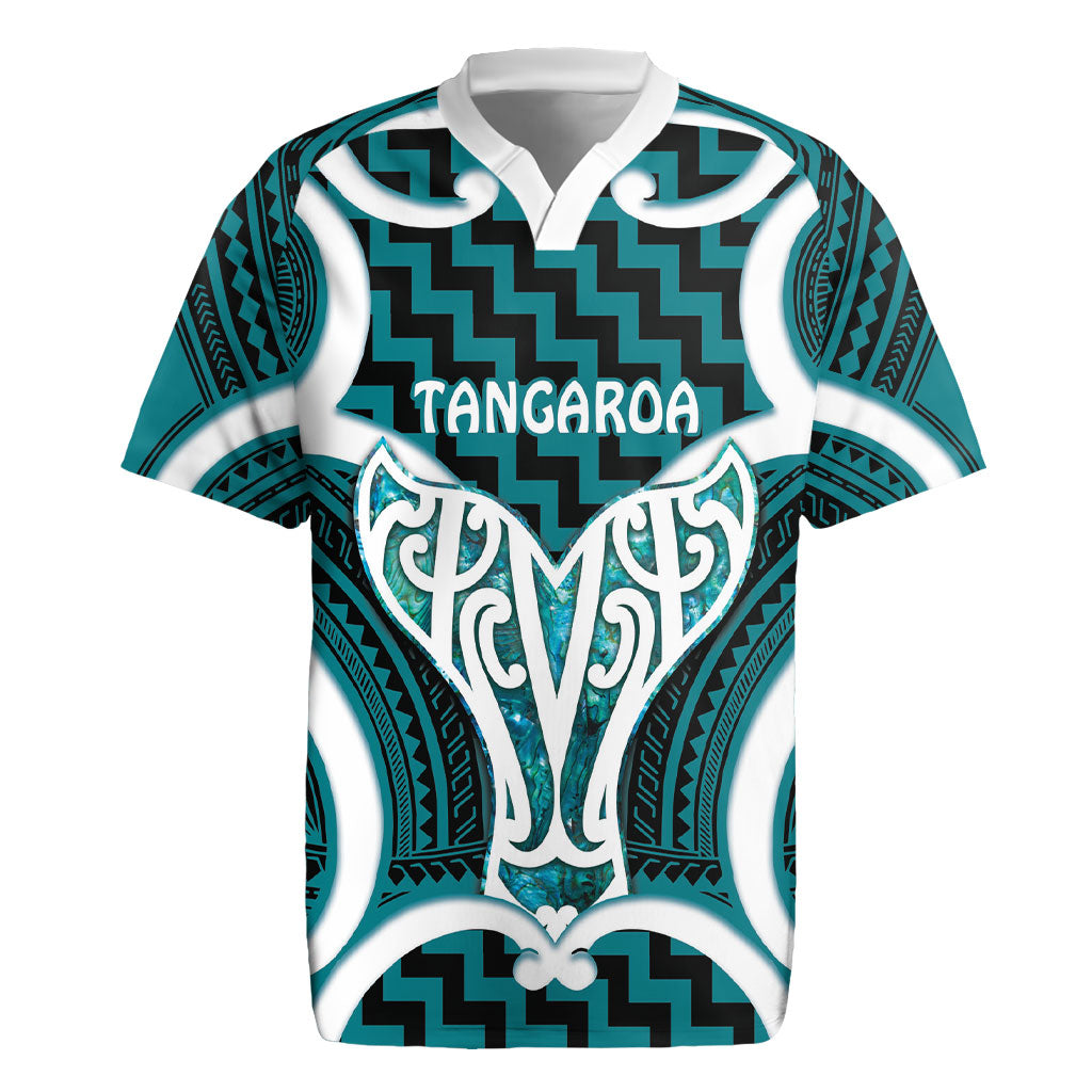 Aotearoa Atua Tangaroa Personalised Rugby Jersey God Of The Sea Maori Whale Tail Cyan LT14 Cyan - Polynesian Pride
