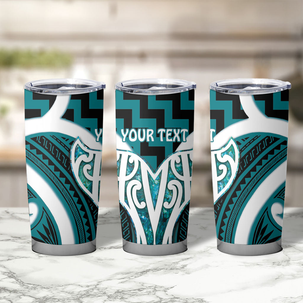 Aotearoa Atua Tangaroa Personalised Tumbler Cup God Of The Sea Maori Whale Tail Cyan