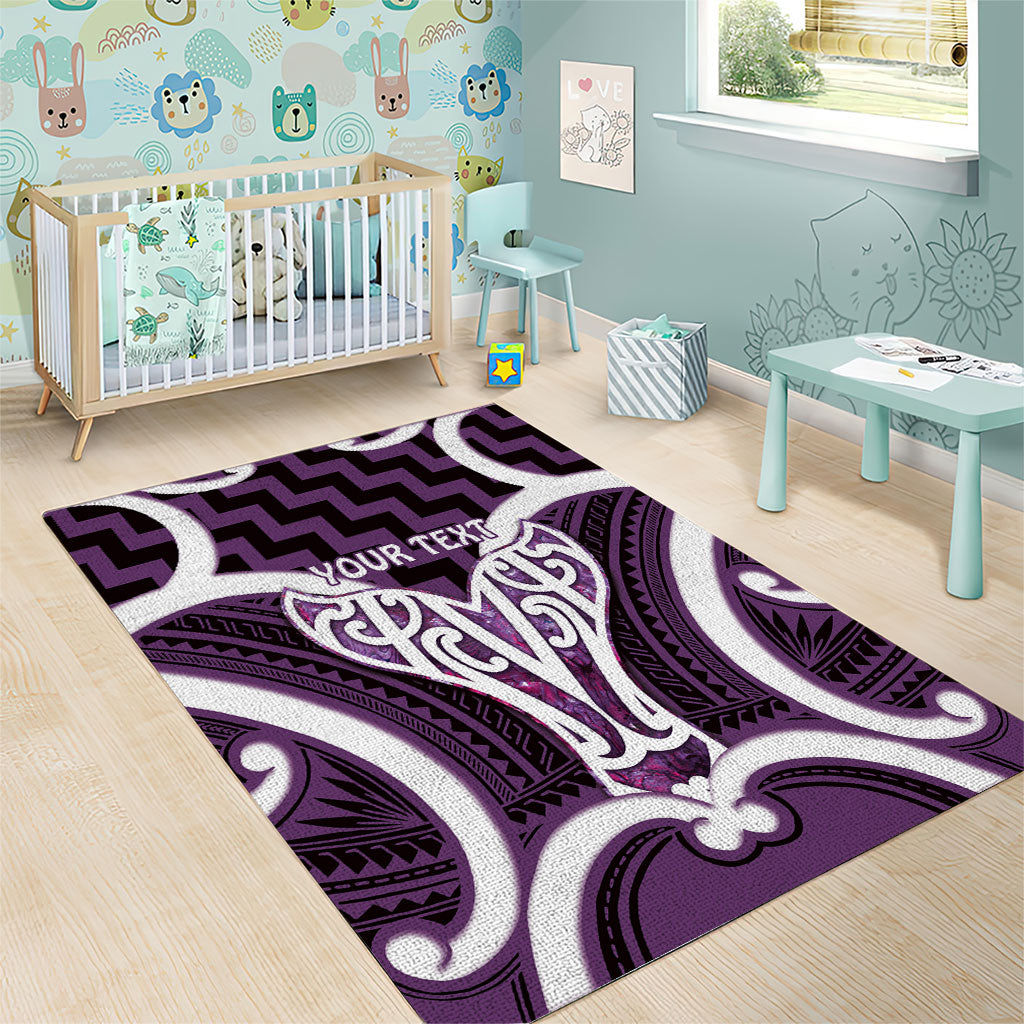 Aotearoa Atua Tangaroa Personalised Area Rug God Of The Sea Maori Whale Tail Purple