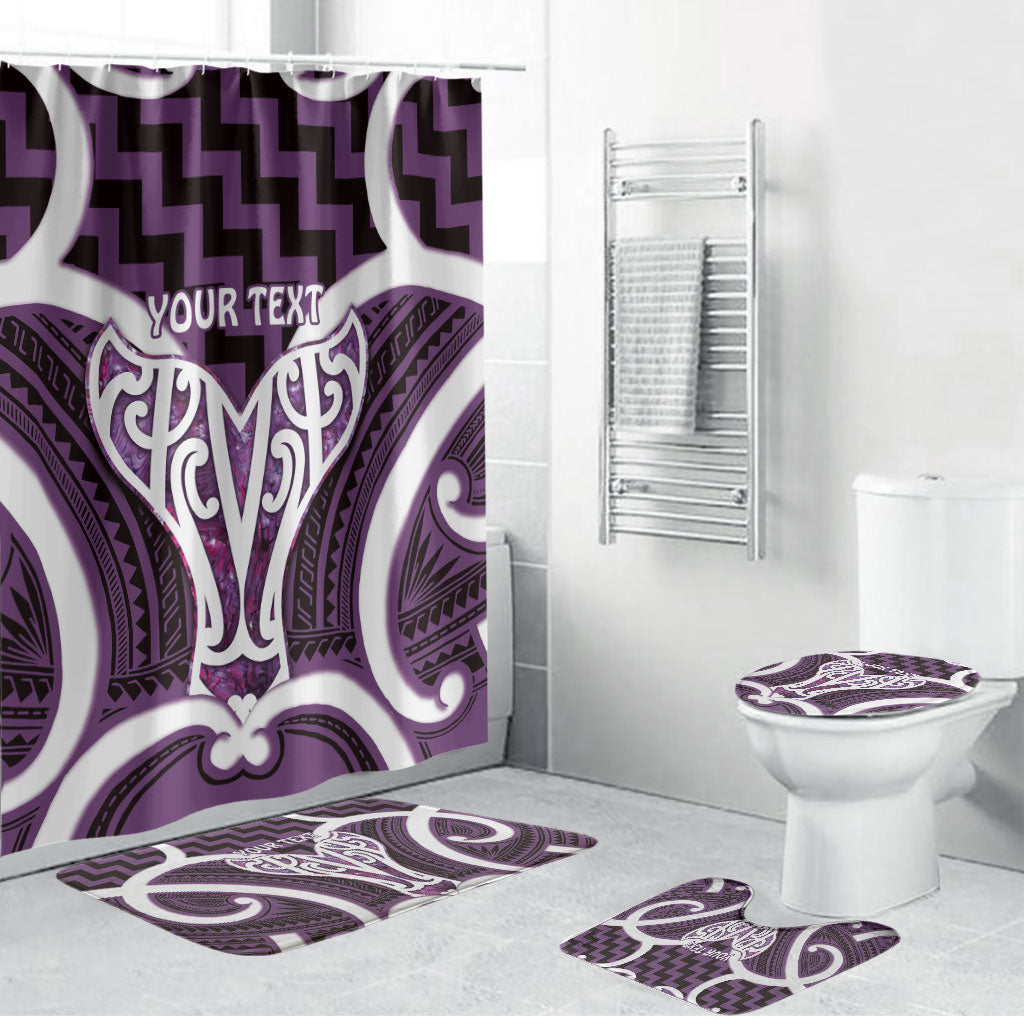 Aotearoa Atua Tangaroa Personalised Bathroom Set God Of The Sea Maori Whale Tail Purple LT14 Bathroom Set (4 pcs) Purple - Polynesian Pride