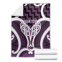 Aotearoa Atua Tangaroa Personalised Blanket God Of The Sea Maori Whale Tail Purple