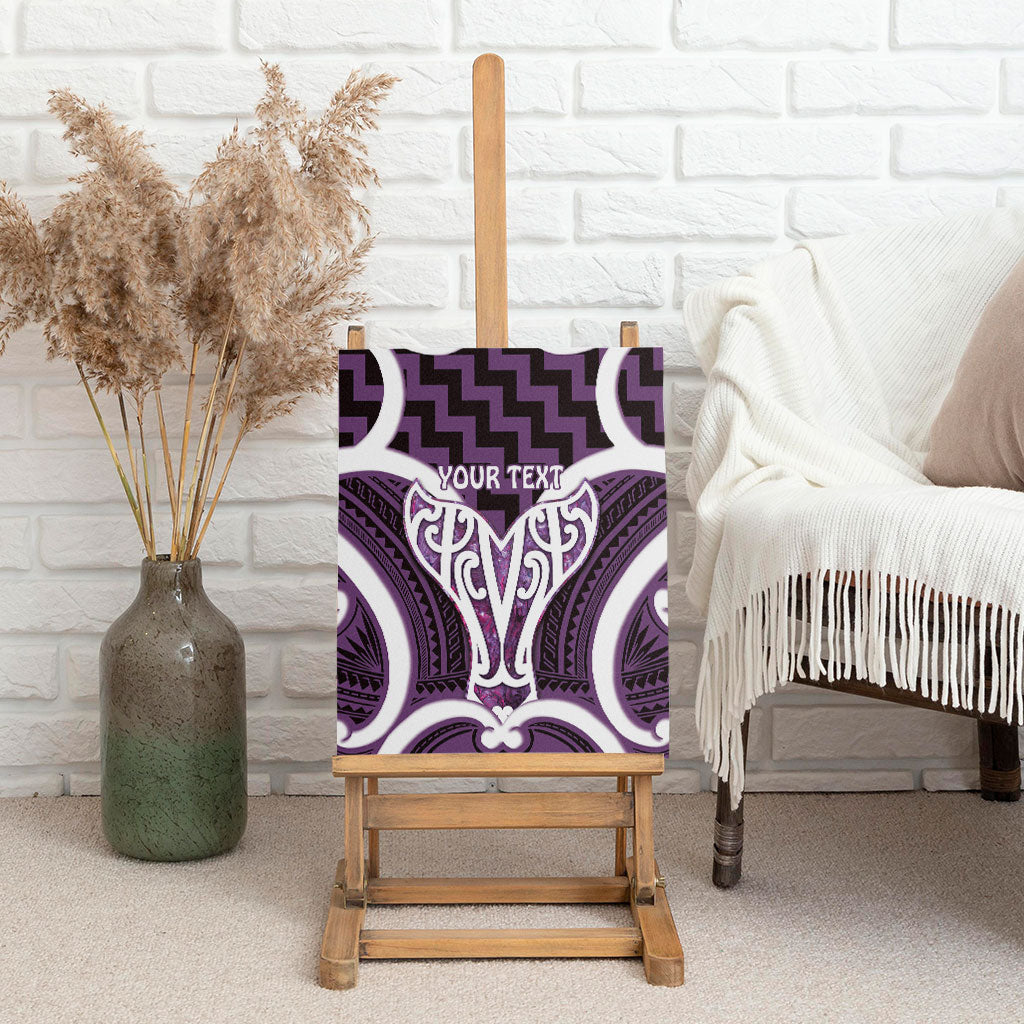 Aotearoa Atua Tangaroa Personalised Canvas Wall Art God Of The Sea Maori Whale Tail Purple