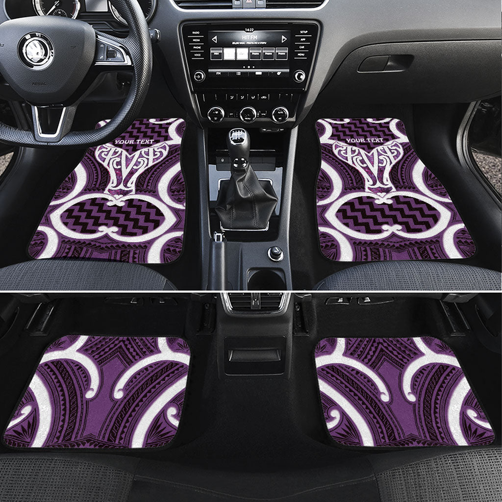 Aotearoa Atua Tangaroa Personalised Car Mats God Of The Sea Maori Whale Tail Purple