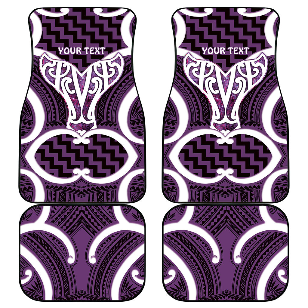 Aotearoa Atua Tangaroa Personalised Car Mats God Of The Sea Maori Whale Tail Purple