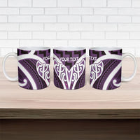 Aotearoa Atua Tangaroa Personalised Ceramic Mug God Of The Sea Maori Whale Tail Purple