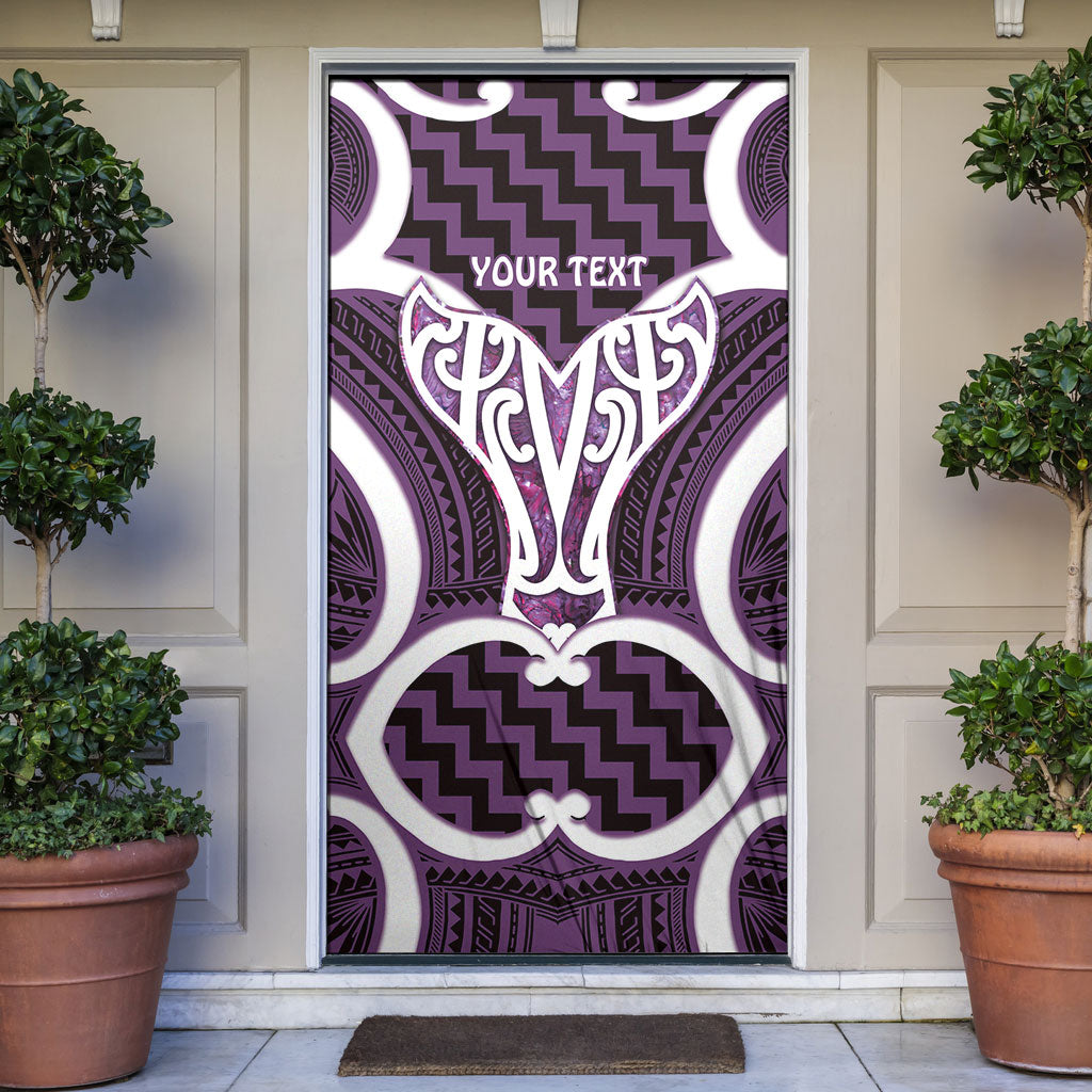 Aotearoa Atua Tangaroa Personalised Door Cover God Of The Sea Maori Whale Tail Purple LT14 Purple - Polynesian Pride