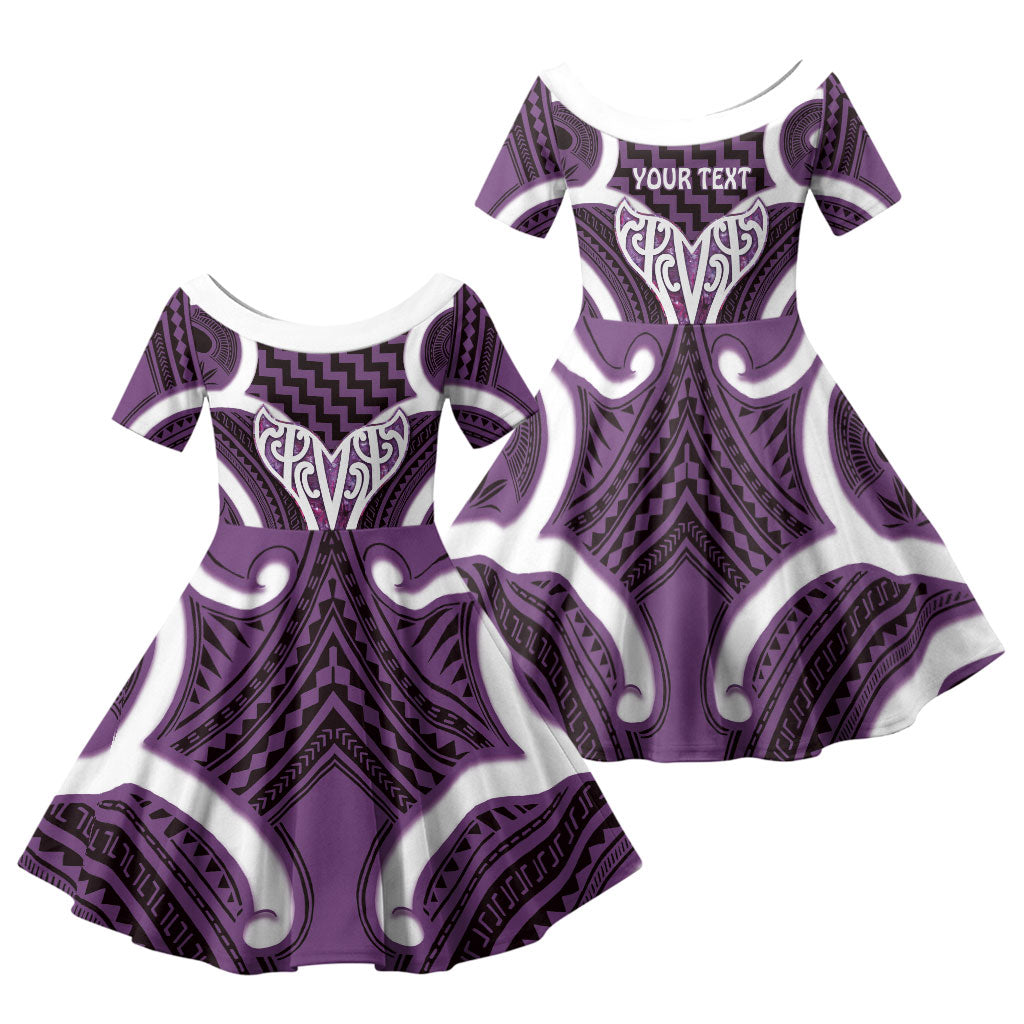 Aotearoa Atua Tangaroa Personalised Family Matching Tank Maxi Dress and Hawaiian Shirt God Of The Sea Maori Whale Tail Purple