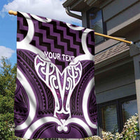 Aotearoa Atua Tangaroa Personalised Garden Flag God Of The Sea Maori Whale Tail Purple