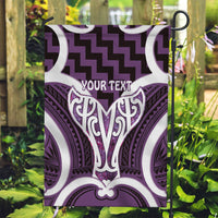 Aotearoa Atua Tangaroa Personalised Garden Flag God Of The Sea Maori Whale Tail Purple