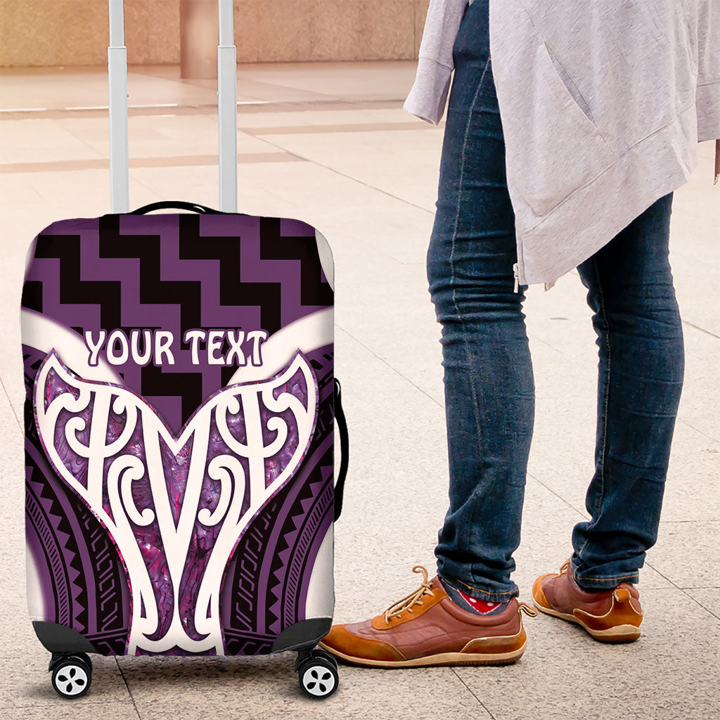 Aotearoa Atua Tangaroa Personalised Luggage Cover God Of The Sea Maori Whale Tail Purple LT14 Purple - Polynesian Pride
